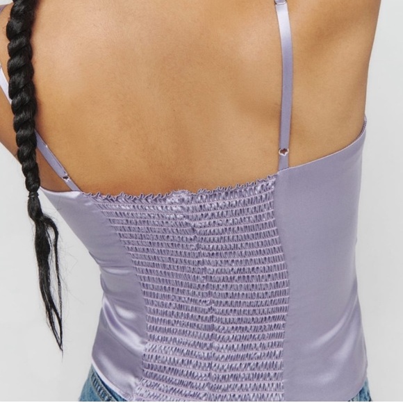 Reformation Overland Silk Top Lilac Purple Aura Size 4 - Picture 5 of 9